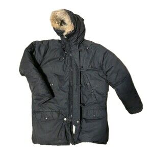 Excalibur Extreme Cold Weather Goose Down Jacket Snorkel Hood Real Fur Tall L